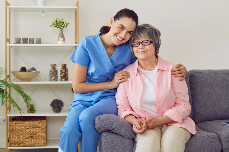 nurse hugging patient